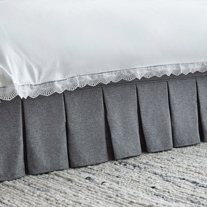 Lit ottoman de rangement à plis creux Egerton, tissu brossé anthracite
