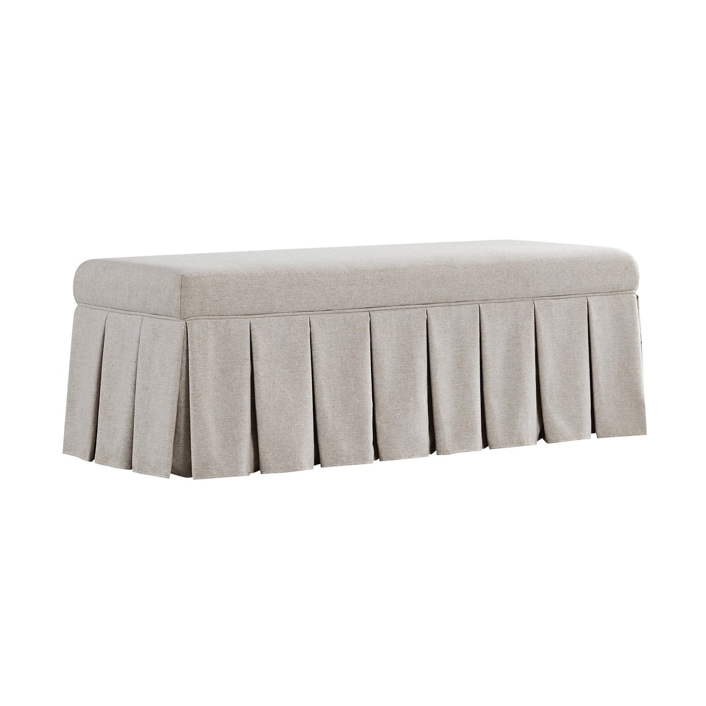Banc de rangement à plis creux Egerton, tissu brossé avoine
