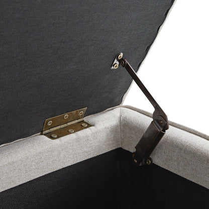 Banc de rangement à plis creux Egerton, tissu brossé avoine