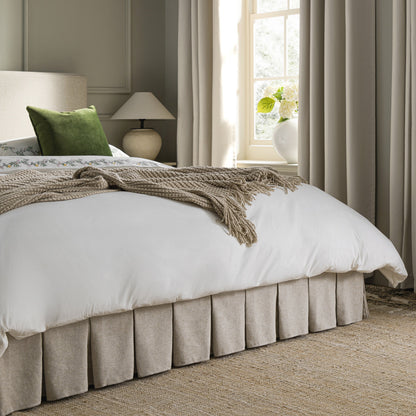 Lit ottoman de rangement à plis creux Egerton, tissu brossé avoine