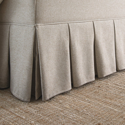 Lit ottoman de rangement à plis creux Egerton, tissu brossé avoine