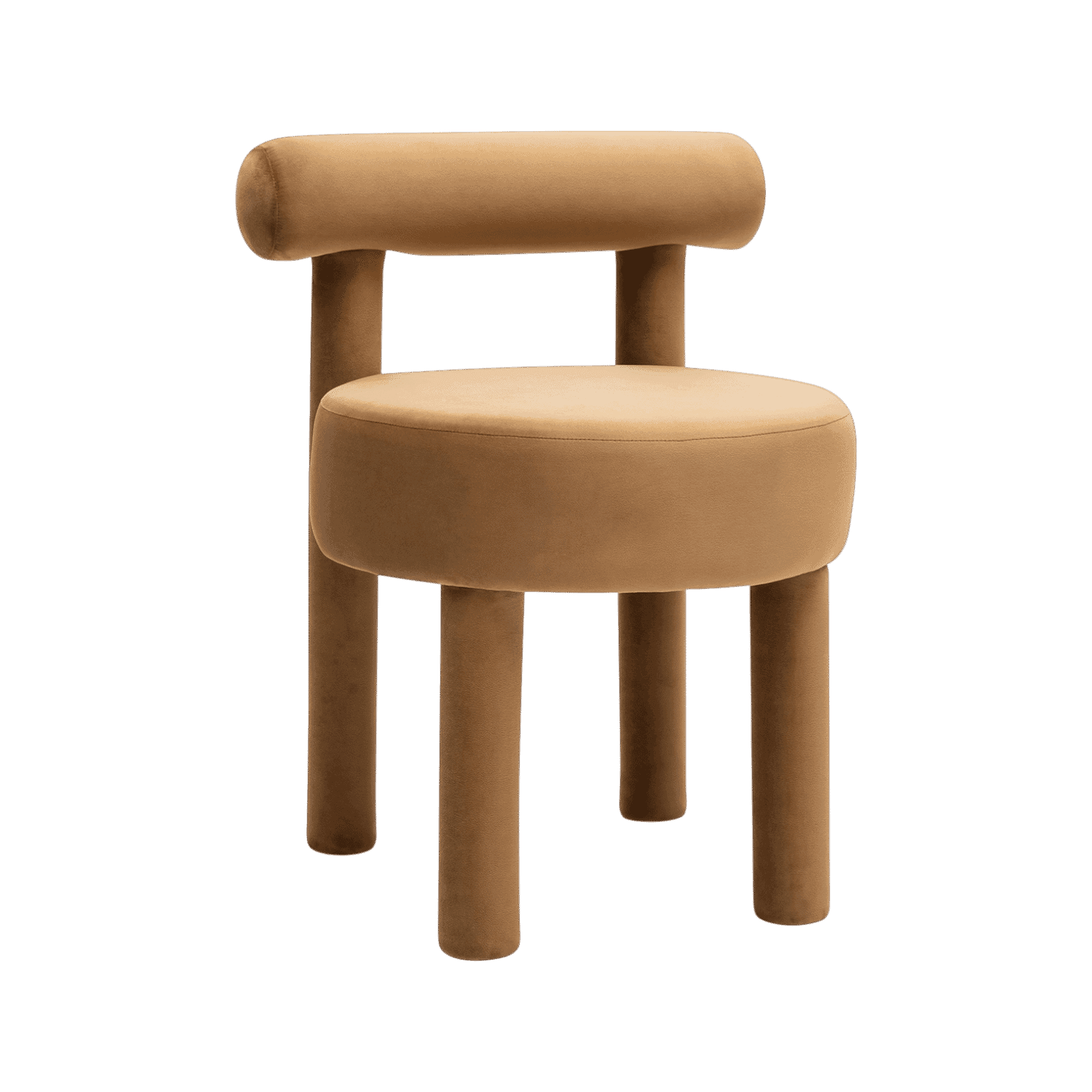 Chaise de salle à manger en velours Camel Arch
