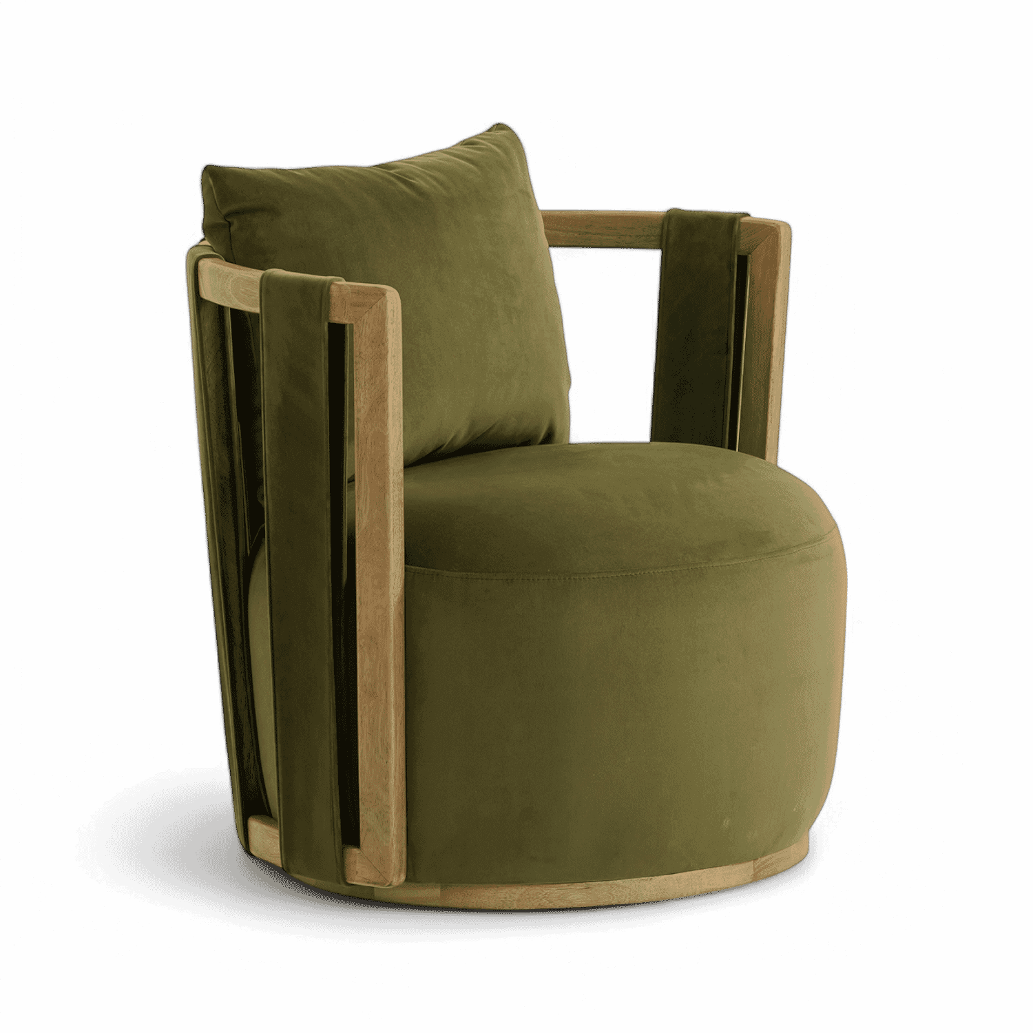 Chaise pivotante en velours vert Equinox